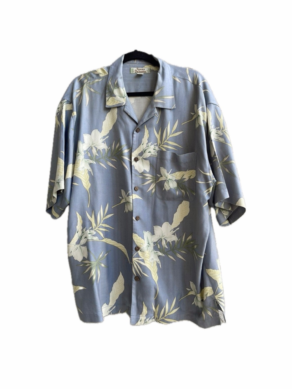 Tommy Bahama Silk Blue Hawaiian Floral Shirt